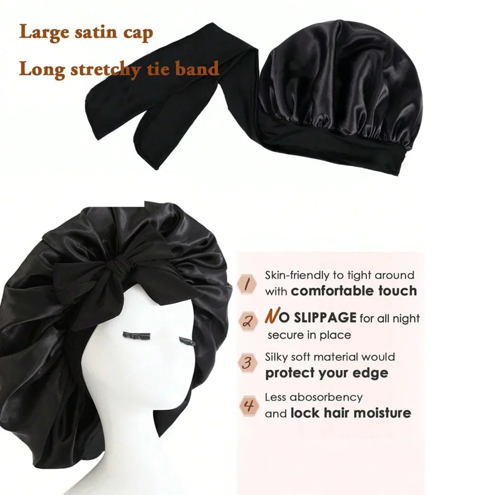 `Royal Satin Bonnet for Type 4 Hair — Protect Your Crown